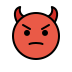 Angry face with horns transparent PNG