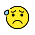 Anxious face with sweat transparent PNG