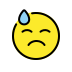 Downcast face with sweat transparent PNG