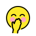 Face with hand over mouth transparent PNG