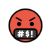 Face with symbols on mouth transparent PNG