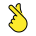 Hand with index finger and thumb crossed transparent PNG
