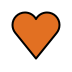 Orange heart transparent PNG