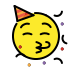 Partying face transparent PNG