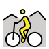 Person mountain biking transparent PNG