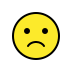 Slightly frowning face transparent PNG