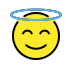 Smiling face with halo transparent PNG
