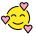 Smiling face with hearts transparent PNG
