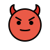 Smiling face with horns transparent PNG