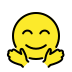 Smiling face with open hands transparent PNG