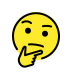 Thinking face transparent PNG